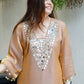 Elegant Fendy Plazzo Set Featuring Mirror Embroidery and Coin Lace Border