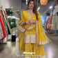 Designer Chinon Suit with Sequined Embroidery on Top Plazzo and Dupatta