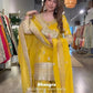 Designer Chinon Suit with Sequined Embroidery on Top Plazzo and Dupatta