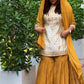 Natural Crepe Co-Ord Set Featuring a Flattering Top, Wide-Leg Sharara, and Coordinated Dupatta