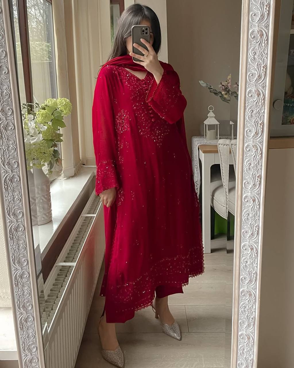 Exclusive Party Wear Palazzo Set | Georgette with Sequin Embroidery & Dupatta