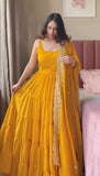 Faux Georgette Anarkali Suit Set with Smooth Cotton Lining and a Flowing Dupatta for All-Day Comfort and Style