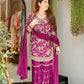 Premium Faux Georgette Top Plazzo Suit with Heavy Sequence and Beads Work