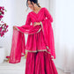 Handcrafted Top with Real Mirror Work, Full Flair Palazzo & Coordinated Dupatta