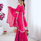 Handcrafted Top with Real Mirror Work, Full Flair Palazzo & Coordinated Dupatta