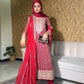 Exclusive Heavy Embroidered Suit Set in Fox Georgette and Micro Cotton