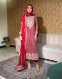 Exclusive Heavy Embroidered Suit Set in Fox Georgette and Micro Cotton