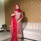Exclusive Heavy Embroidered Suit Set in Fox Georgette and Micro Cotton