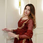 Premium Two Piece Gown and Dupatta Set with Sequence Embroidery