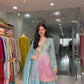 Traditional Printed Crape Silk Plazo Set with Embroidered Top and Dupatta