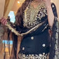 Designer Black Embroidered Farshi Salwar Suit with Heavy Dupatta – Premium Party Wear