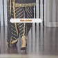 Designer Pure Chinon Dhoti Salwar Suit with Heavy Embroidery & Dupatta – Black Gold