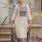 Contemporary Roman Silk Suit with Pant and Printed Dupatta Set