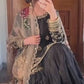 Designer Chinon Sequin Embroidered Suit with Full Flair Sharara and Dupatta