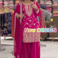 Premium Heavy Chinnon Silk Embroidered Sharara Palazzo Suit with Dupatta | Party Wear Set