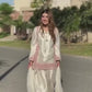Trending Party Wear Kurta & Farshi Salwar Set in Roman Silk with Pearl Tassel Detailing