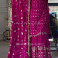 Premium Heavy Chinnon Silk Embroidered Sharara Suit Set With Dupatta – Dark Pink Party Wear