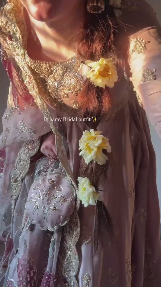 Elegant Chinon Gown and Palazzo Set with Detailed Sequence Embroidery and Organza Dupatta
