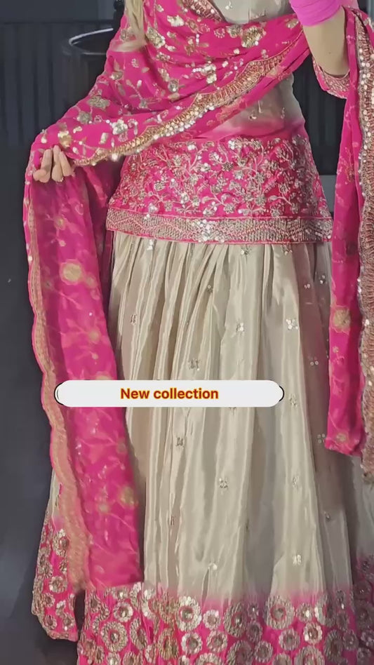 Premium Chinon Silk Heavy Embroidered Lehenga Set With Dupatta – Designer Party Wear (Fully Stitched Top)