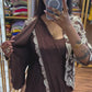 Chocolate Brown Embroidered Ready-to-Wear Saree with Designer jacket