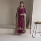 Elegant Faux Georgette Top and Pant with Intricate Sequence & Moti Embroidery Paired with Heavy Lace Net Dupatta