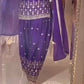 Designer Chinnon Silk Embroidered Dhoti Salwar Suit with Dupatta | Party Wear Set