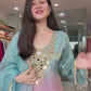 Traditional Printed Crape Silk Plazo Set with Embroidered Top and Dupatta