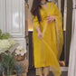 Designer Roman Silk Ensemble with Mirror Work and Embroidered Organza Dupatta
