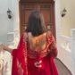 Red Designer Gown and Pant Set with Dupatta – All-Side Sequin Embroidery in Georgette