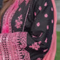Real Mirror Work Roman Silk Suit with Embroidered Plazzo and Dupatta