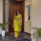 Fendy Fabric Farsi Salwar Suit in Lemon Yellow with Exclusive Sequin Embroidery and Dupatta
