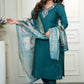 Premium Roman Silk Kurti Pent Dupatta Set